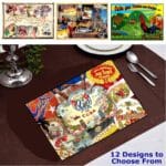 Cuban Themed Place Mats Doilets. Laminated. Large 11 1/2 x 17 1/2 Inches