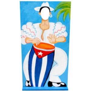 Prop Cuban Rumbero Playing Tumbadora 60" x 48"