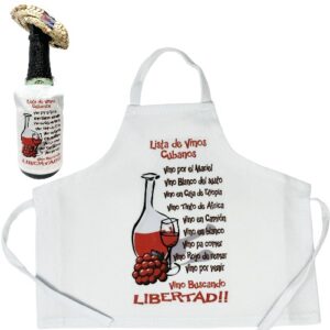 Bottle Apron Cuban Wine List with Mambi Hat (Bottle not Included)