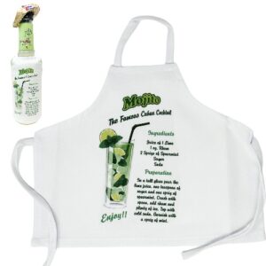 Bottle Apron with Mojito Recipe with Mambi Hat (Bottle not Included)