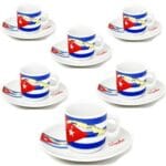 Cuban Flag Demitasse Set – 6 Cups and Matching Saucers