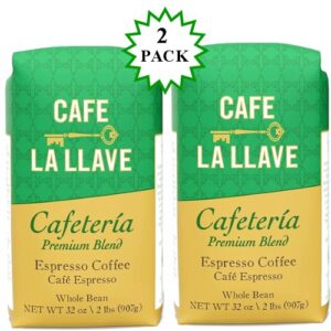 Cafe La Llave Whole Bean – 2 lb Bag, Pack of 2