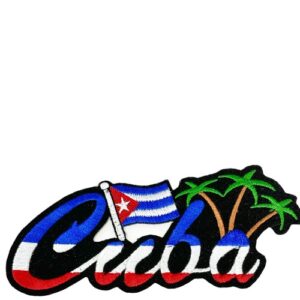 Small Embroidered Cuban Flags with Glue Backing Set of 3. Size 1 1/4" x 3/4" Each
