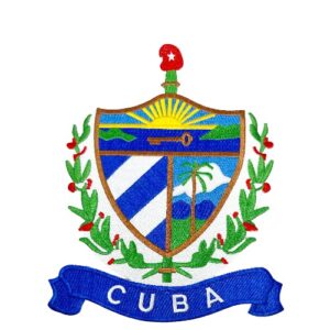 6" x 5" Embroidered Cuban Coat of Arms with Glue Backing