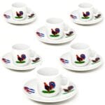 Cuban Rooster Demitasse Set – 6 Cups and Matching Saucers