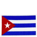 Large Embroidered Cuban Flag with Glue Backing 3" x 5"