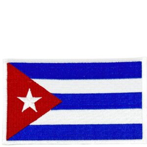 Large Embroidered Cuban Flag with Glue Backing 3" x 5"