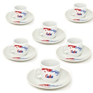 Isle of Cuba Demitasse Set 6 cups and Matching Saucers