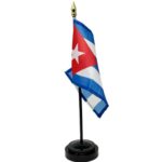Cuban Flag on Base 4" x 6" 10" High