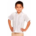 Cuban Guayabera for Boys – Short Sleeve Traditional Shirt with 4 Pockets