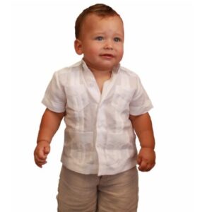 Baby Cuban Guayabera – Short Sleeve, Polycotton, Classic Traditional Design