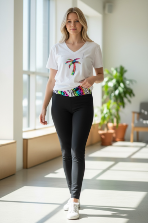 Palm Tree V-Neck Graphic T-Shirt