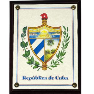 Cuban Coat of Arms Wall Plaque 7" X 9"