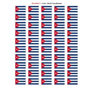 Decals Full Sheet 50 Cuban Flags 1 1/4" x 3/4" Each