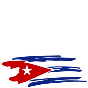 Decal Distressed Cuban Flag 3 1/2" X 1 3/4"