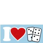 Decal I Love Domino 4 1/2" x 2"