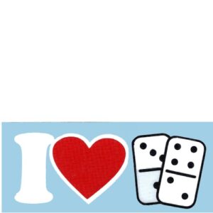 Decal I Love Domino 4 1/2" x 2"