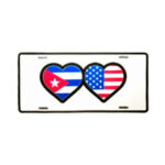 License Tag Cuban American Hearts