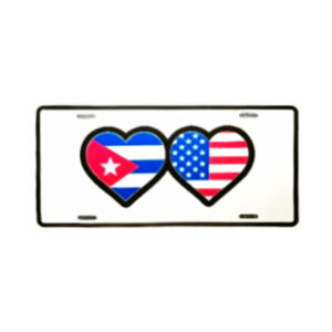 License Tag Cuban American Hearts