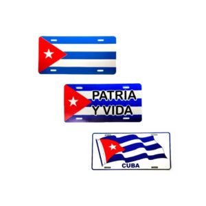 Cuban License Plate with Cuban Flag Design