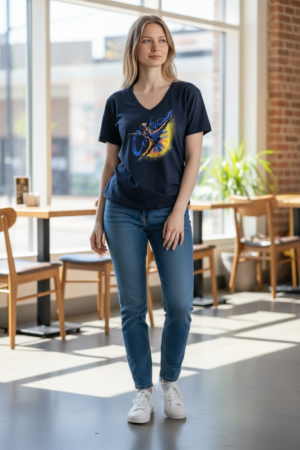 Cuban Music Dancer V-Neck Graphic T-Shirt