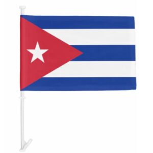 Cuban Flag with Clip for Car Windows 17" x 12"