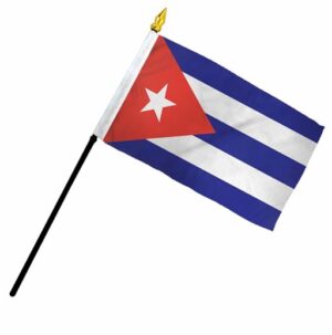 Cuban Flag on a Stick 4 " x 6"