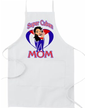 Apron Super Cuban Mom White.