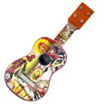 Wood Guitar with Retro Cuban Collage 14" Long