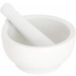 Large Quality Porcelain Mortar and Pestle 7 1/2" x 4"