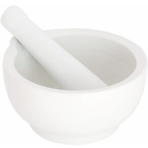 Large Quality Porcelain Mortar and Pestle 7 1/2" x 4"