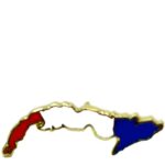 Lapel Pin Red, White and Blue Isle of Cuba 1" with Clutch