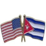 Lapel Pin Cuban American Flags 1" with Clutch