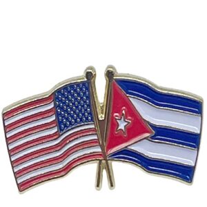 Lapel Pin Cuban American Flags 1" with Clutch