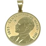 Pendant Cuban Peso 1933 Golden Replica Not a Real Coin 1 3/4 "