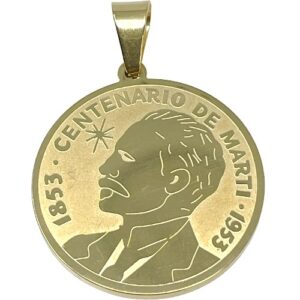 Pendant Cuban Peso 1933 Golden Replica Not a Real Coin 1 3/4 "