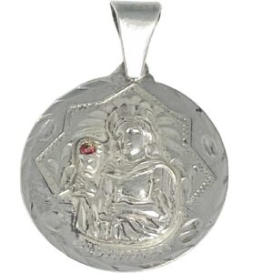 Silver Pendant Sta Barbara 1 1/4" Medal