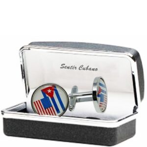 Cuban American Silver Tone Cufflinks