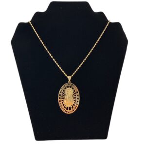 Our Lady of Charity of El Cobre Pendant Necklace – Gold-Colored Stainless Steel