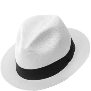 Classic Panama Hat with Black Band Havana Blue Band