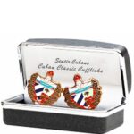 Cuban Clasical Coat of Arms Cuff Links. Gold Tone