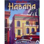 Framed Retro Image "Old Street Scene" 1950's 16" x 20" Height