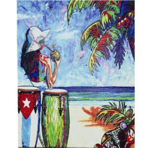 Framed Retro Image "Beach Scene 2 " 1950's 16" x 20" Height