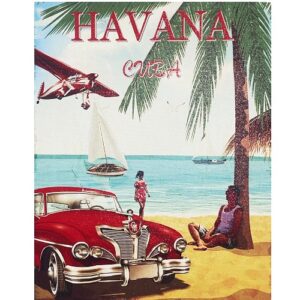 Framed Retro Image "Beach Scene" 1950's 16" x 20" Height