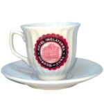 Demitasse Set of 4 Cups and Saucers with Metal Stand – "Hotel Inglaterra"