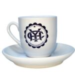 Demitasse Set of 4 Cups and Saucers with Metal Stand – "Havana Yacht Club"