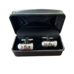 Cigar Design Cufflinks – Silver Tone
