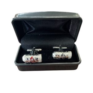Cigar Design Cufflinks – Silver Tone