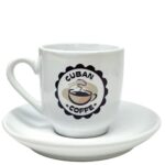 Demitasse Set with Metal Stand – Set of 4 Cups and 4 Saucers