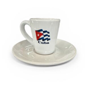 Demitasse Set - Cuban Coffee design with Cuban Flag